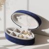 Oval Shape Velvet Jewelry Display Box Divided Compartments Travel Jewelry Case  Wedding Gift