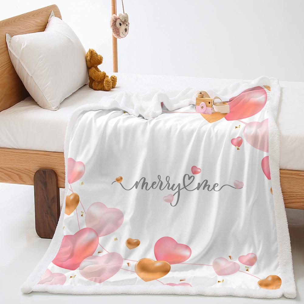 2D Digital Printing Valentine'S Day Thickened Lamb Wool Crystal Fleece Blanket Blanket