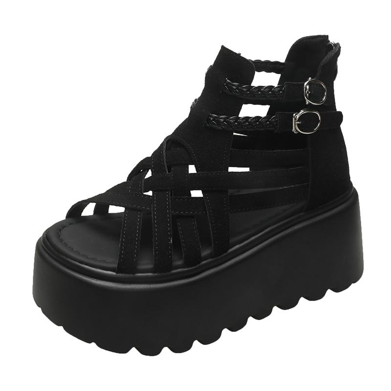 Fashion 2025 Designers Women Summer Sandals Open Toe 8CM Platform Wedge Sneakers Women Casual Shoes Beach Sandálias Das Mulheres