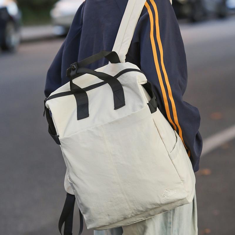 Solid Color Backpack Men's Large Capacity Backpack Women's Computer Bag Student Schoolbag