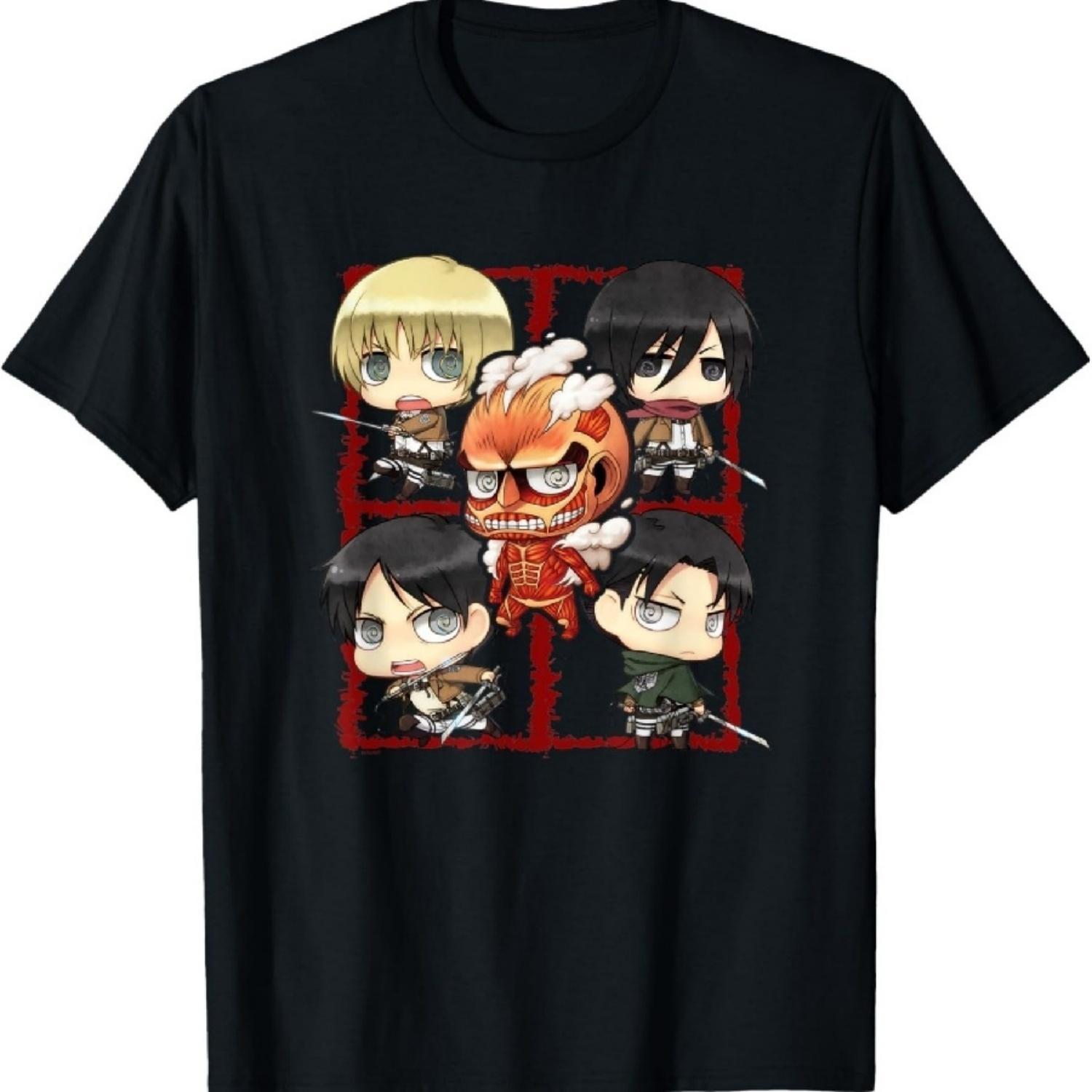 Chibi Character Montage Anime T-Shirt S