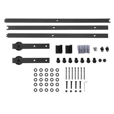 Household Wheel Sliding Barn Door Hanging Rail Pulley Hardware Single Door 2.44m Interior Closet