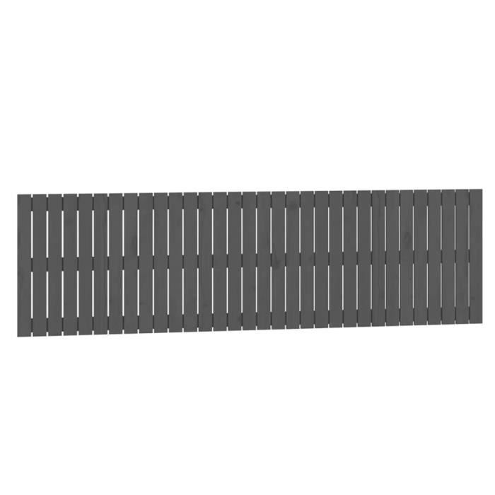 824830 vidaXL Wall-mounted Headboard Grey 204x3x60 Cm Solid Pine Wood