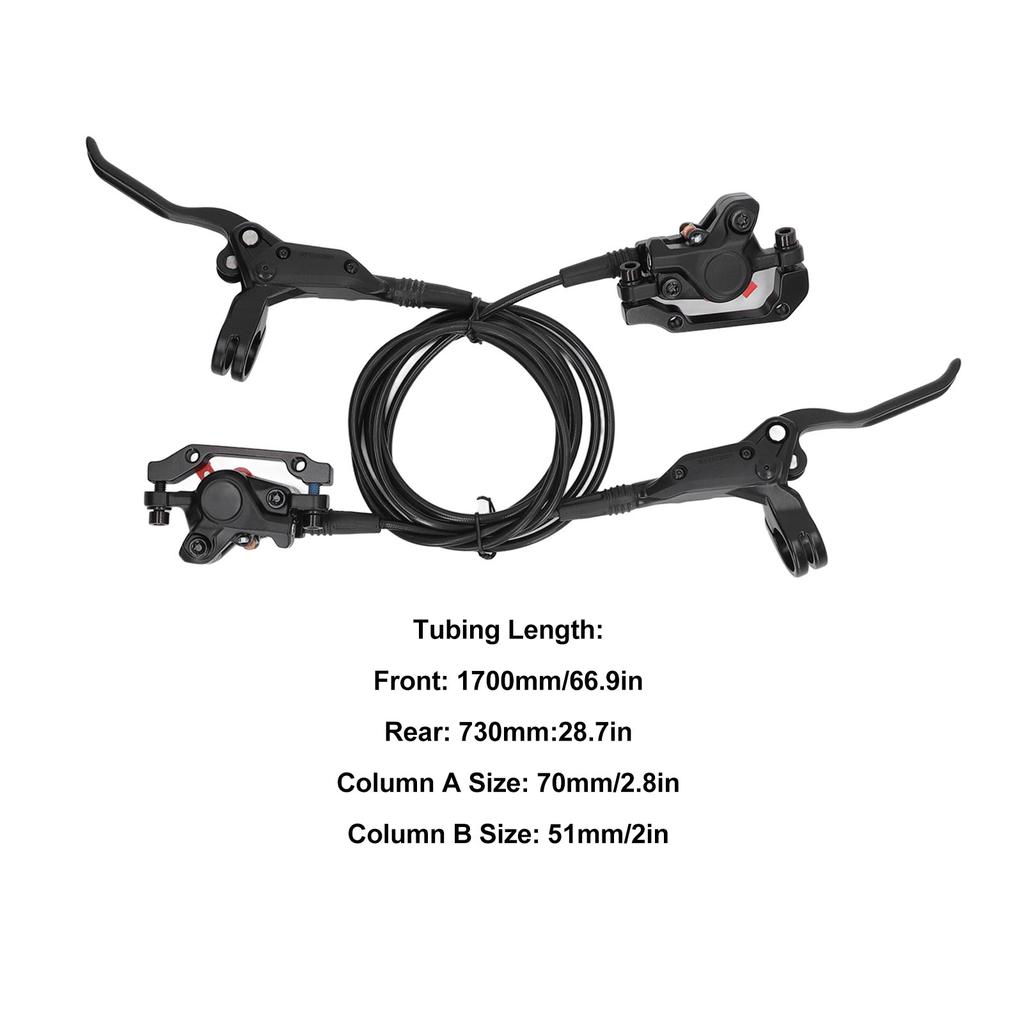 Front Rear Disc Brake Lever Fast Oil Replenishment Bidirectional Braking Electric Bike Hydraulic Brake Stable for Modification