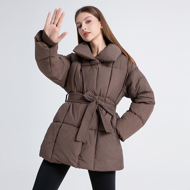 European & American Style Women's Mid-Length Down Cotton Jacket, 2024 Winter Outerwear Coat – New Design for Students