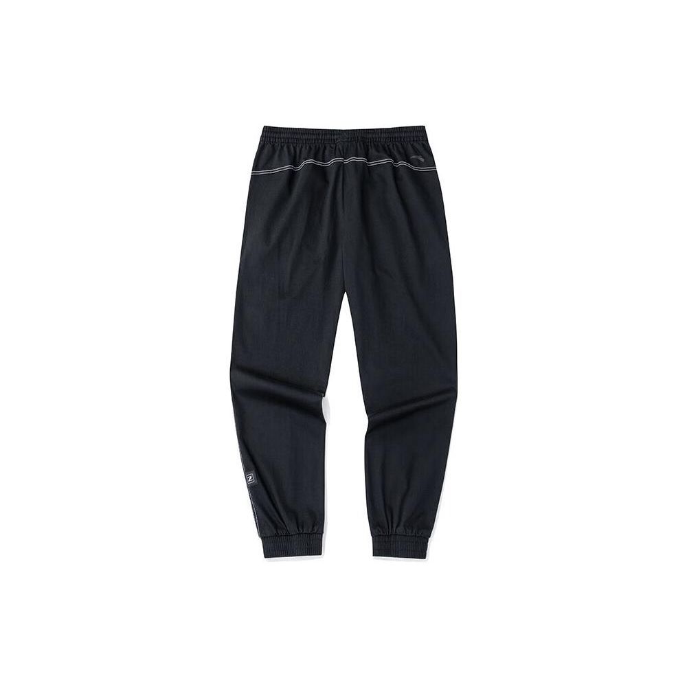 Anta Pocket Print Cuffed Knit Sports Pants Men Bottoms Basic-Black 152311527-2