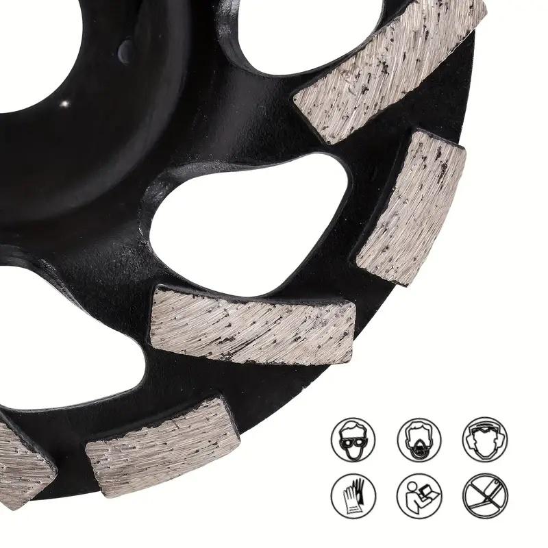 5 Inch Concrete Grinding Wheels 7/8 Inch Arbor Grinding Cup Wheel with Diamond Segments for Paint Epoxy Coating Removal, Black