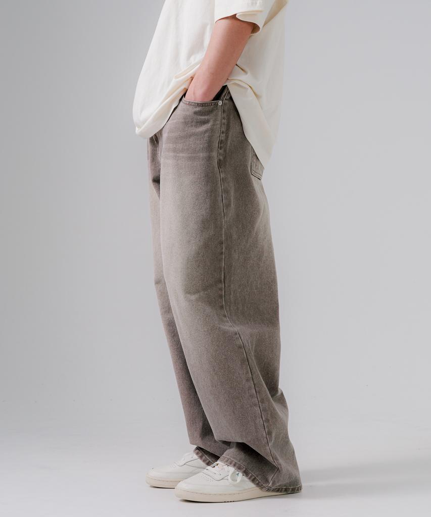 EZKATON Burnett Pigment Wide Pants Brown Mmlp6783