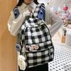 Schoolbag Children  Elementary School Students  Girls Plaid Backpacks  Junior High School Students College Students  Backpacks