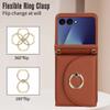 Crossbody Ring Holder Cards Solt Wallet Flip Leather Phone Case For Samsung Galaxy Z Flip 7 6 5 4 3 7FE Adjustable Strap Cover