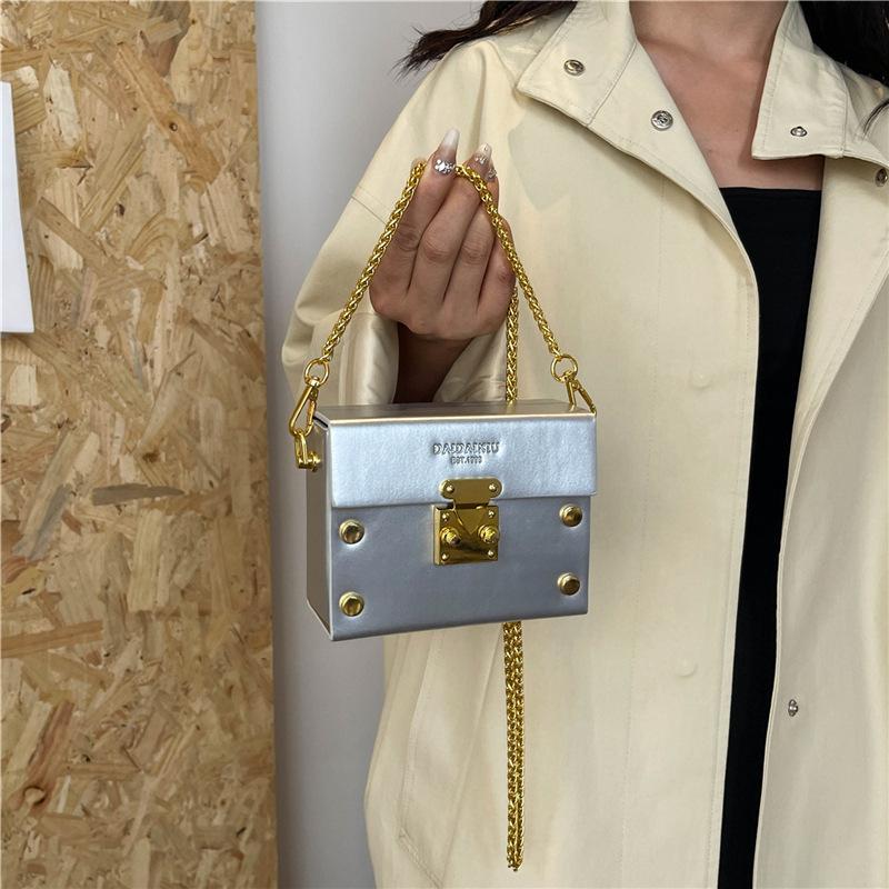 Mini PU Shoulder Bag for Women Crossbody Bag Korean Fashion Chain New