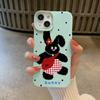Polka Dot Shoulder Bag Black Rabbit Suitable for Apple 16 Mobile Phone Case IPhone 15 Silicone 14plus Cartoon 13promax