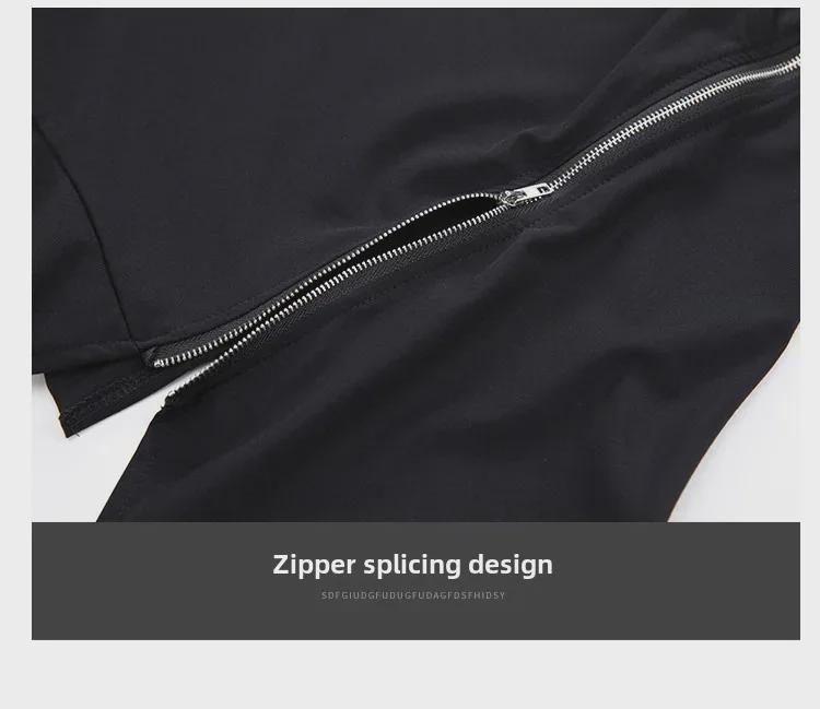 Summer Asymmetric Zipper Loose Round Neck Women's Fashion Pullover