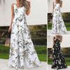 New popular summer print casual long dress belt dress