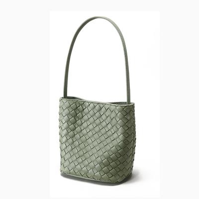 Hand-woven Leather Bag, Retro Commuting Niche Bucket Bag, Korean-style High-end Leather Single-shoulder Handbag