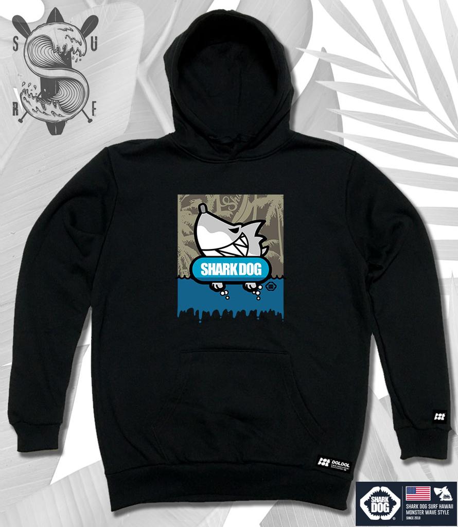 Shark-Dog-Hoody-16 Shark Dog Surfing Hawaii Character Graphic Hoodie