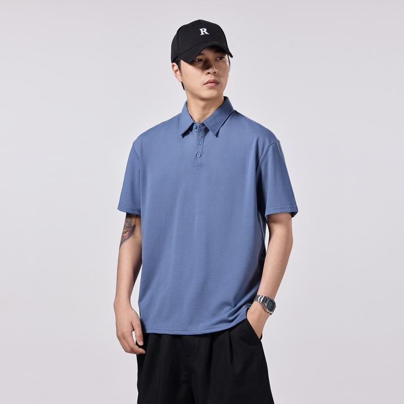 POLO Blouse Mens Short-sleeved T-shirt Relaxed Fit Lapel Summer Updated Mens Blouse