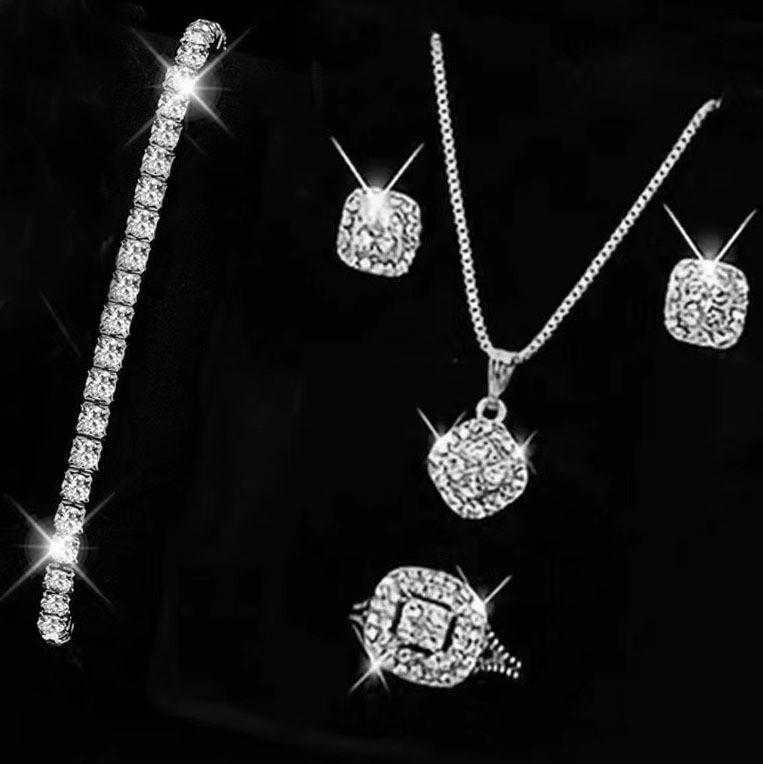 Set de 5 ceasuri de damă cu quartz și brățară cu strasuri - La modă și versatil