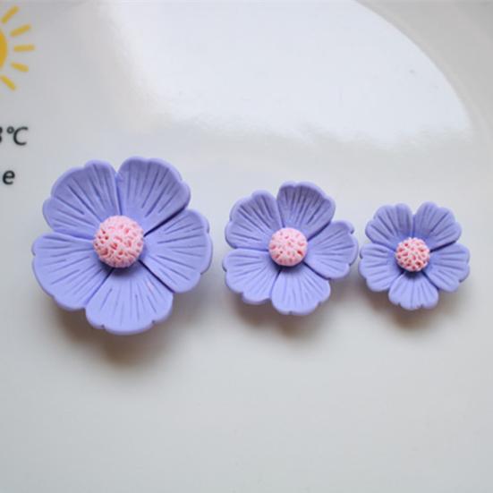5Pcs Resin Flowers DIY Accessories Flat Back Blooms Ornaments for Jewelry Hair Accessories DIY Craft Projects