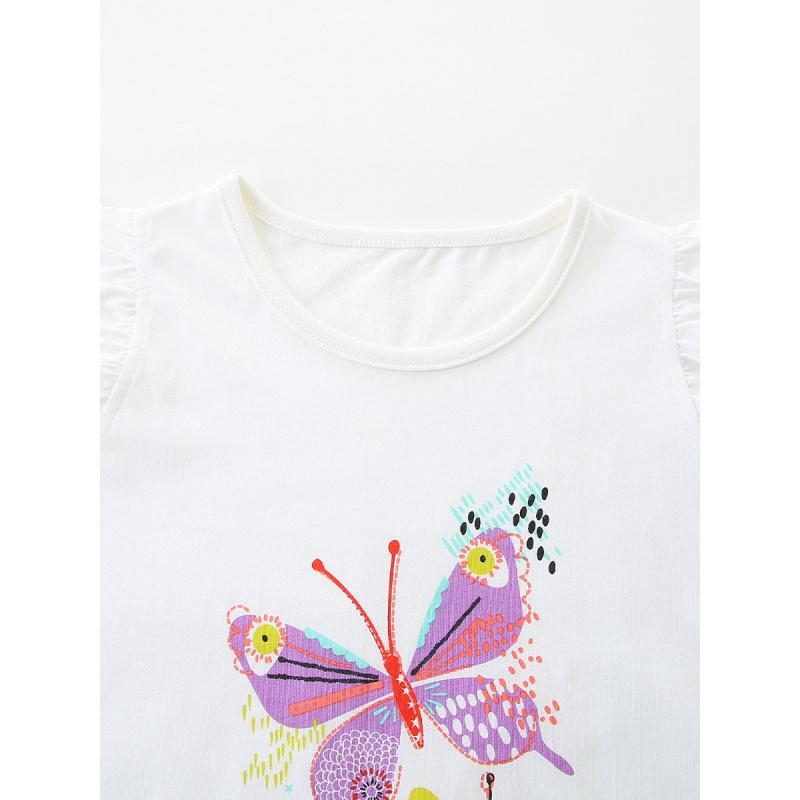 Mädchen-Kurzarm-Set Sommer Neu Schmetterlingsprint Kinder-Shorts-Set Modisches Mädchen-Outfit