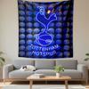 Tottenham Hotspur Neon Blue Cockerel Sign Wall Tapestry Spurs Football Club Fan Decor for Bar Man Cave Bedroom Gift