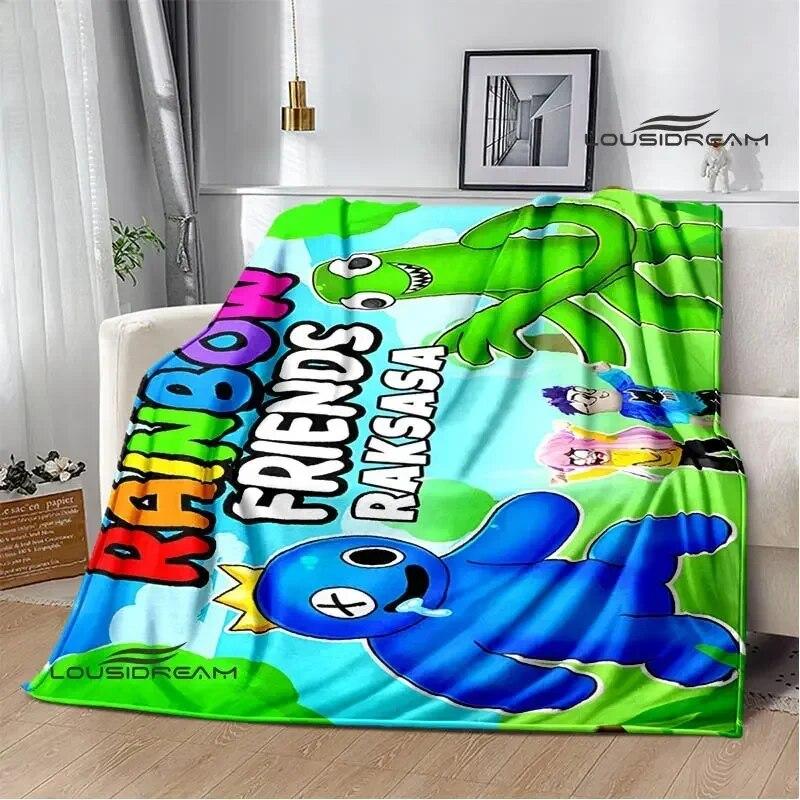 Game Rainbow Friends Cartoon Printed Blankets Warm Flange Blanket Picnic Blanket Blankets for Beds Bed Linings Birthday Gift