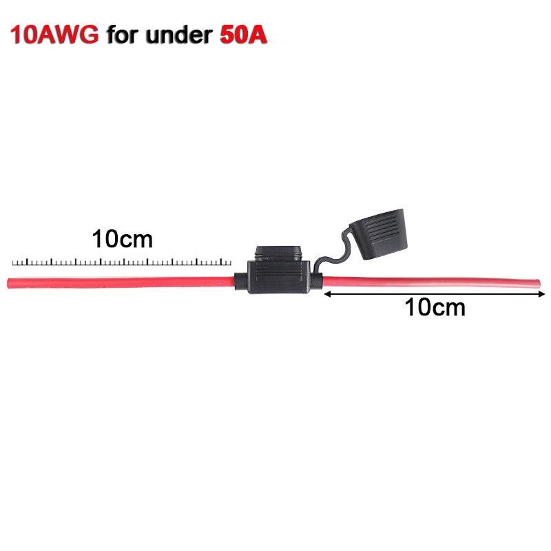 5pcs Waterproof Mini Small Medium Auto Fuse Holder 16/14/12/10AWG Car Blade Fuse Wire Cable 10A 20A 30A 50A Fuse Power Socket Fuse Holders1