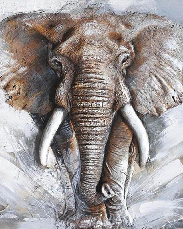 5D Diamond Painting Elephant Full Drill Square Needlework Diamond Embroidery Full Set Animal Diamond Mosaic Cross Stitch Craft Kit Home Decor