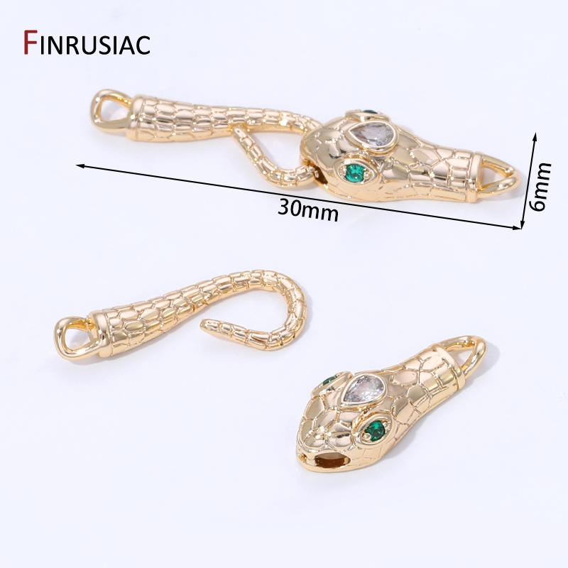 

14K Gold Plated Brass Zircon Snake Connector Clasps For Jewelry,Leopard Clasps For Bracelet DIY Jewelry Making Accessories 1 piece