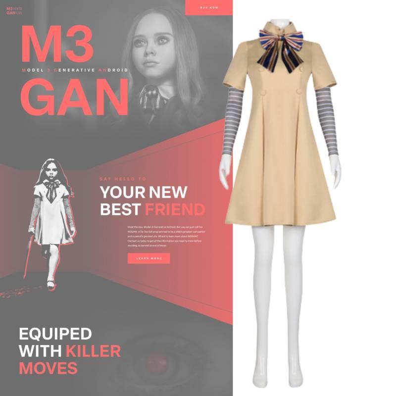 New Movie M3gan Children Cosplay Costume Fancy Dress Holiday Party Daily Clothes