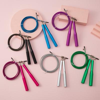 1pc Steel Wire Jump Rope with Bearings Aluminum Alloy Fitness Training Skipping Rope Portable Sports In Home Park Square