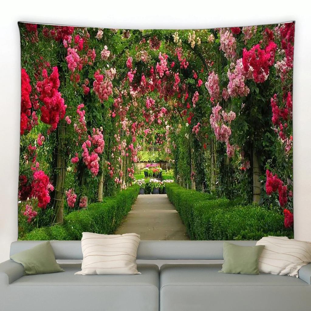 Spring Garden Flowers Wall Decor Tapestry Home Living Room Tapestry