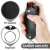 PU Pepper Spray Pouch Black Portable Self Defense Spray Leather Holder Mini Keychain for Women Ladies Security 1/2Pcs