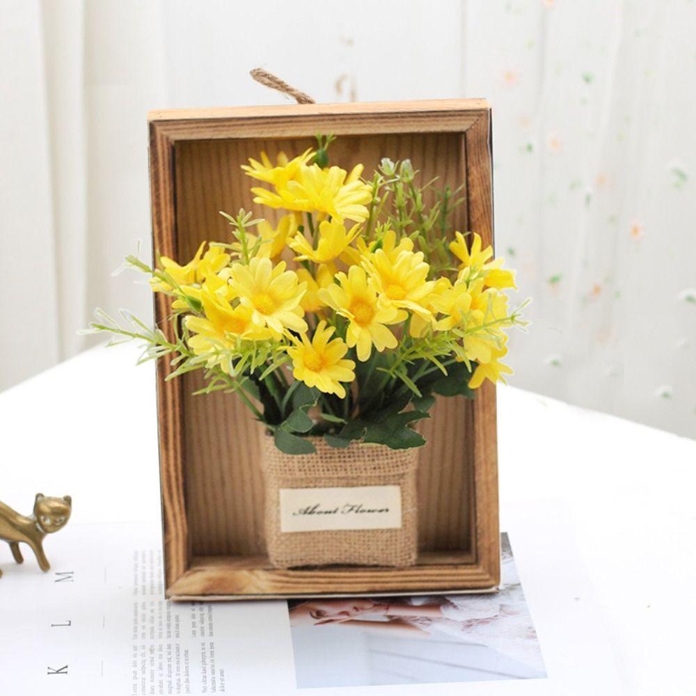 

Деревянная рамка Подвесные цветы Фоторамка 3D Имитация цветов Украшения Украшения для дома Style 4