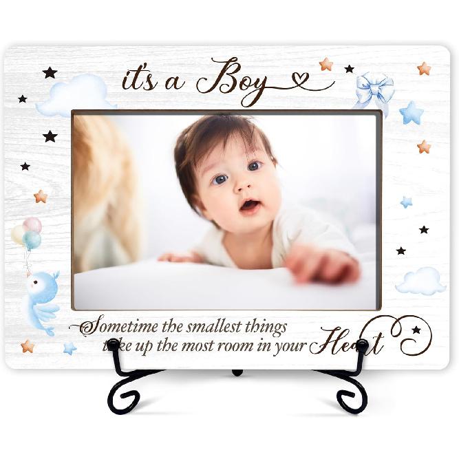 Baby Boy Photo Frame, Newborn Picture Frames, It s A Boy Photo Frame, Nursery Decorations, Gender Reveal Baby Shower Gifts, New Father Mom To Be