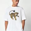 Vintage Leopard Star Graphic T-Shirt, Retro Big Cat Unisex Cotton Tee