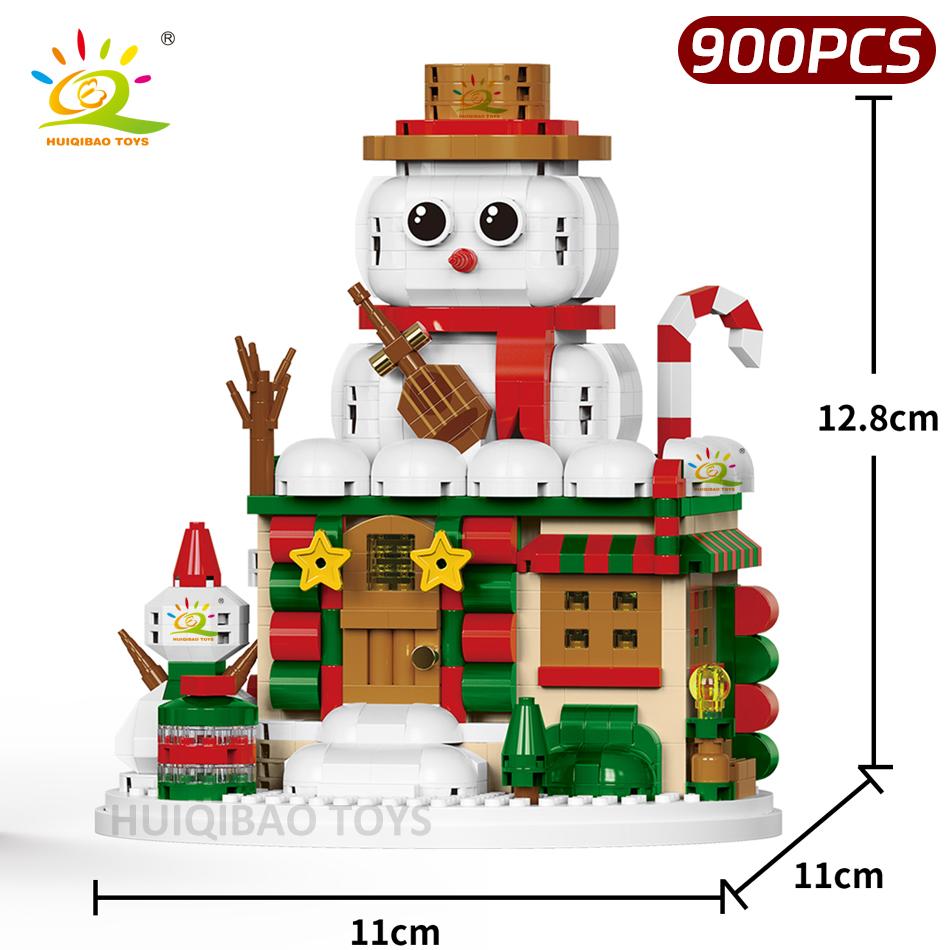 Non-Toxic Children Mini Christmas Tree Santa Claus House Model Micro Building Block Diy Snowman Bricks Toys Adult Ornament Gift