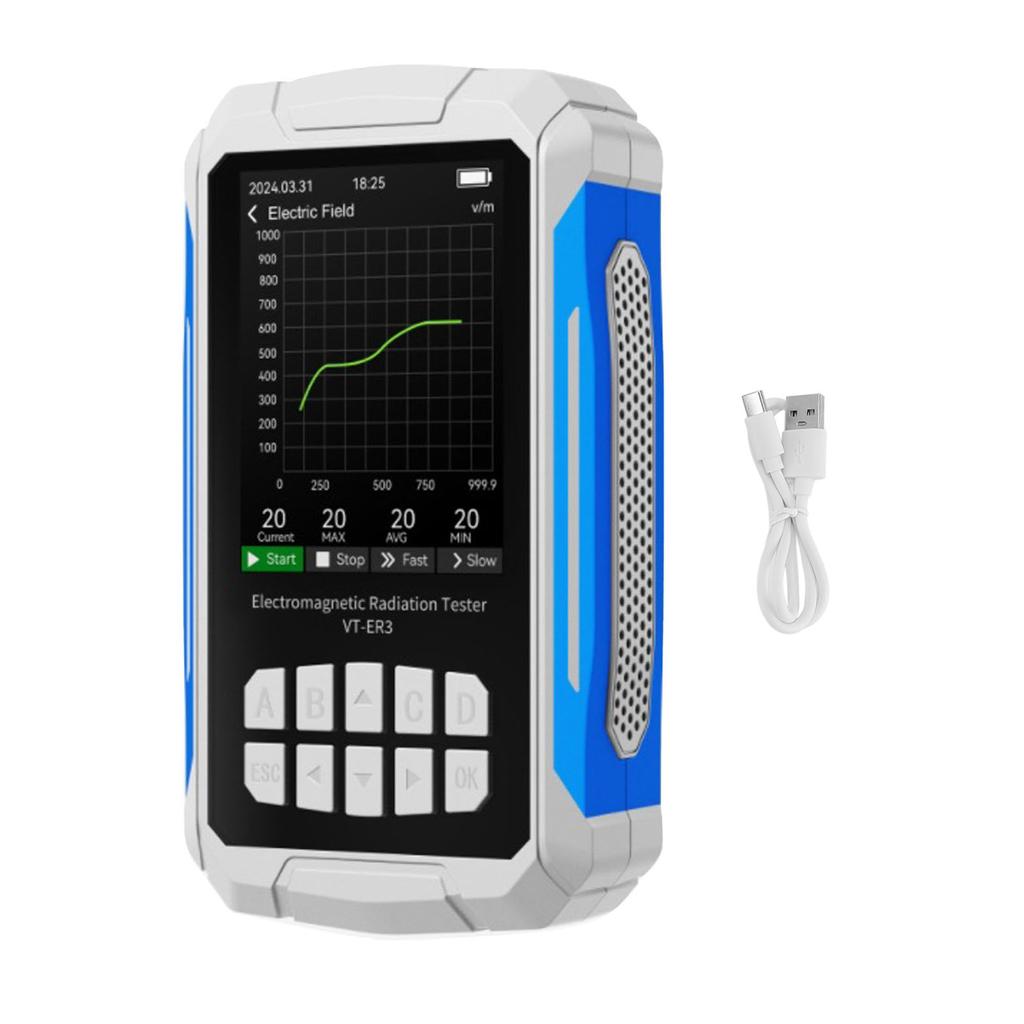 Electromagnetic Field Radiation Detector 2.8in TFT Color Display Rechargeable 5 In 1 Radiation Dosim