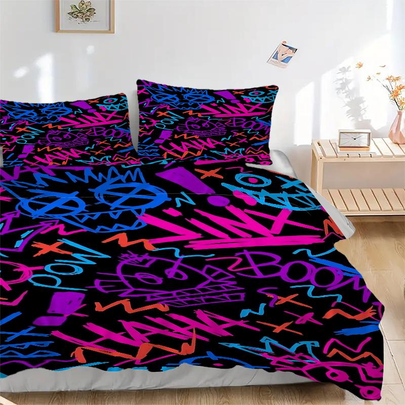 3Pcs Vivid Graffiti Art Bedding Sets For All Sizes New 3D Printed Bed Cover Comforter Duvet Cover Pillowcase Bedroom Decoration