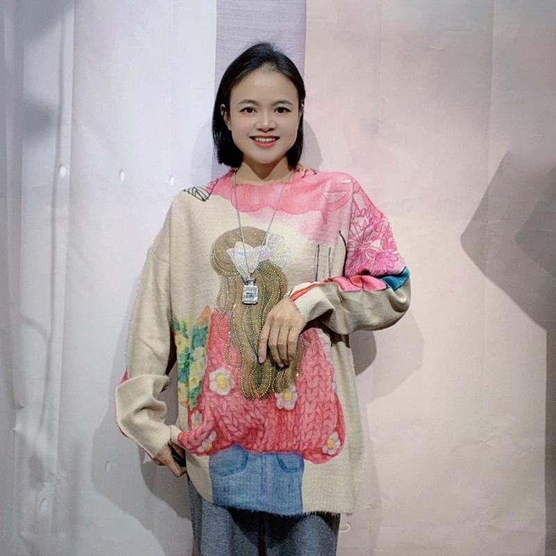 Elegant Mink Velvet Women's Sweater - Autumn/Winter Loose Knit High-End Design