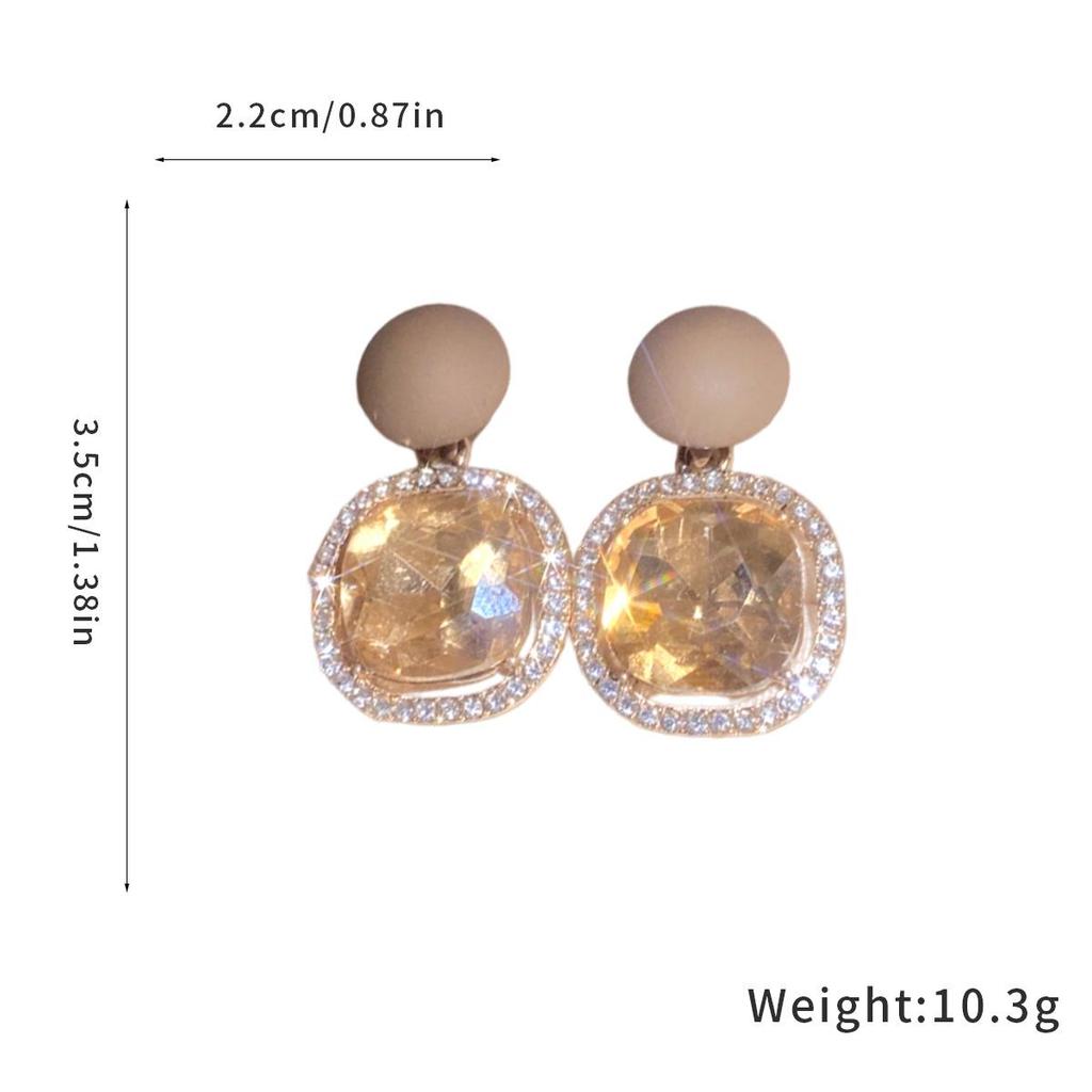 Silver Needle Rhinestone Stud Earrings – Elegant Light Luxury Style, Versatile and High-end Jewelry for Women