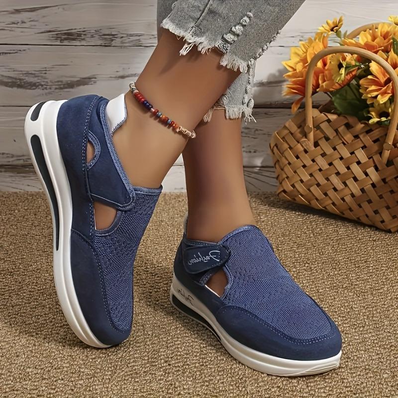 Women's Breathable Thick-Sole Sneakers with Closure - Anti-Slip Rubber Sole, Low-Top Sporty Casual Shoes for Petite Women Ladies Sneakers,