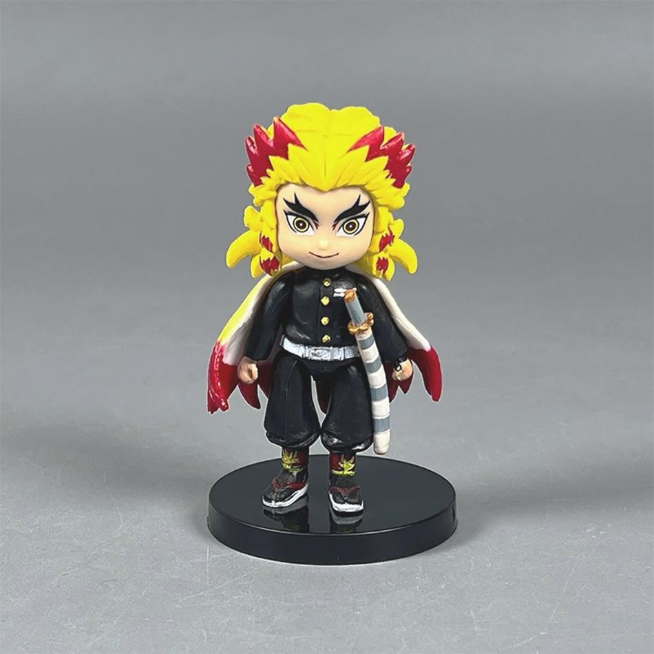 Kawaii Demon Slayer Character Statues PVC Kimetsu No Yaiba Figures Anime Rengoku Shinobu Mitsuri Giyuu Figurines Home Decoration