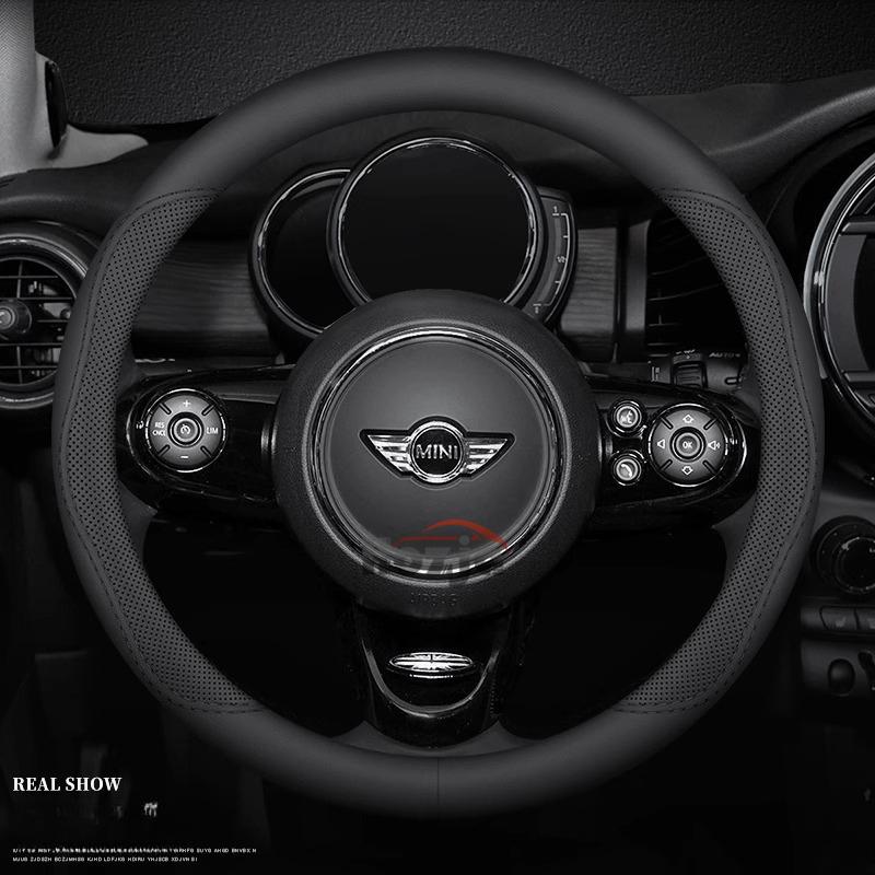 Car Leather Steering Wheel Cover for MINI Cabrio Cooper SE S JCW Countryman Aceman Clubman Clubvan Paceman Coupe Roadster JOHN