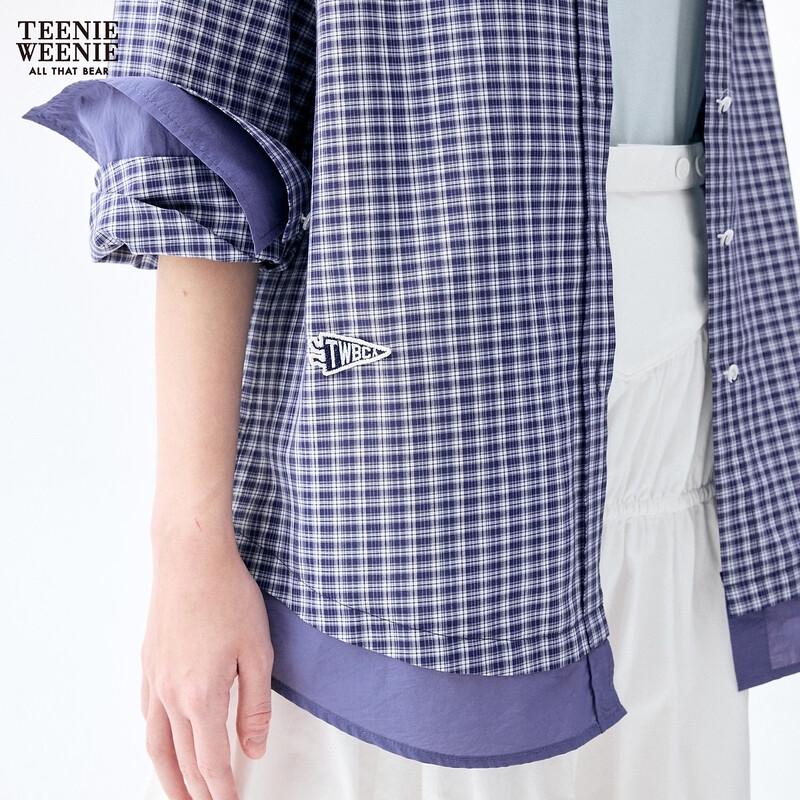 Teenie Weenie Women's 2026 Summer Plaid Bear Shirt