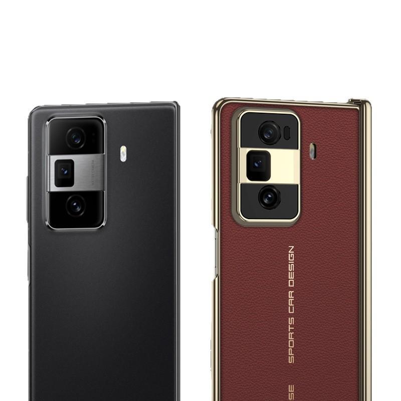 Premium Electroplated PU Leather Case With Kickstand Honor Magic V3 Foldable Phone Full Protection Shockproof Cover