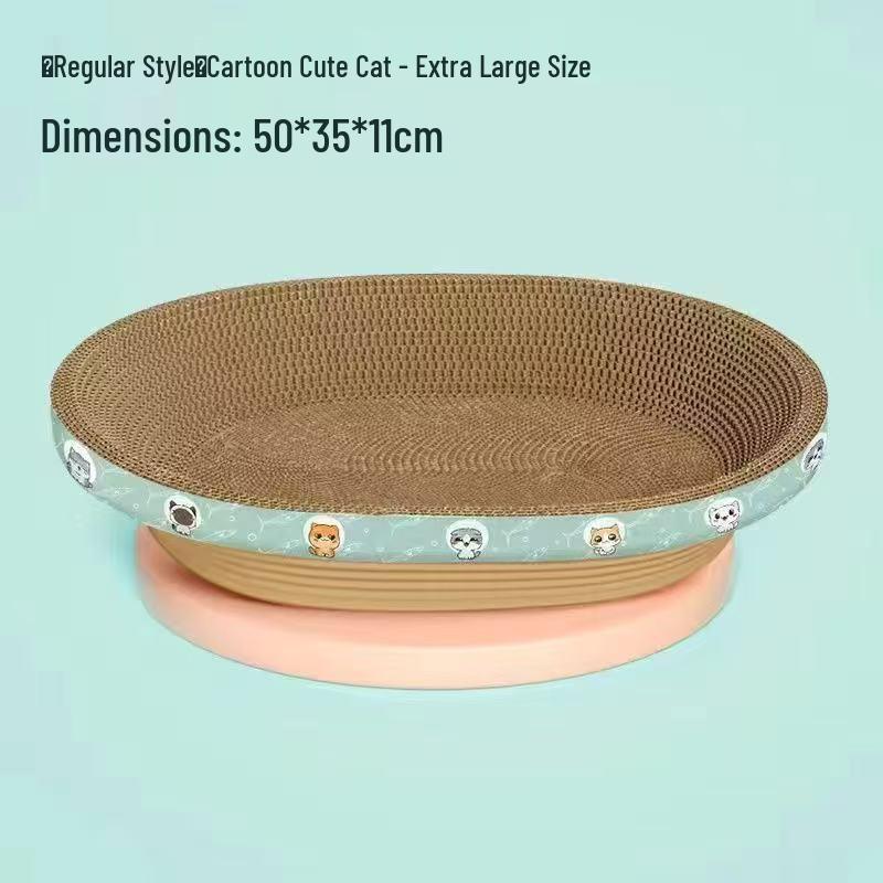 

Extra Large Oval Cat Scratching Post & Bed: Wear-Resistant & Giant Claw Board N/A
