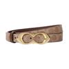 Coach Logo coated canvas calfskin belt women's brown width 2.5cm light luxury high end smooth buckle belt Brown M - without box