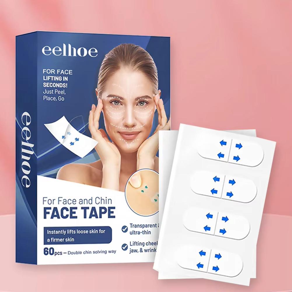 Portable Facial Lifting Strips 60pcs Ingredient Safety Anti Aging Patches Waterproof Elastic Breathable for Face Forehead Neck