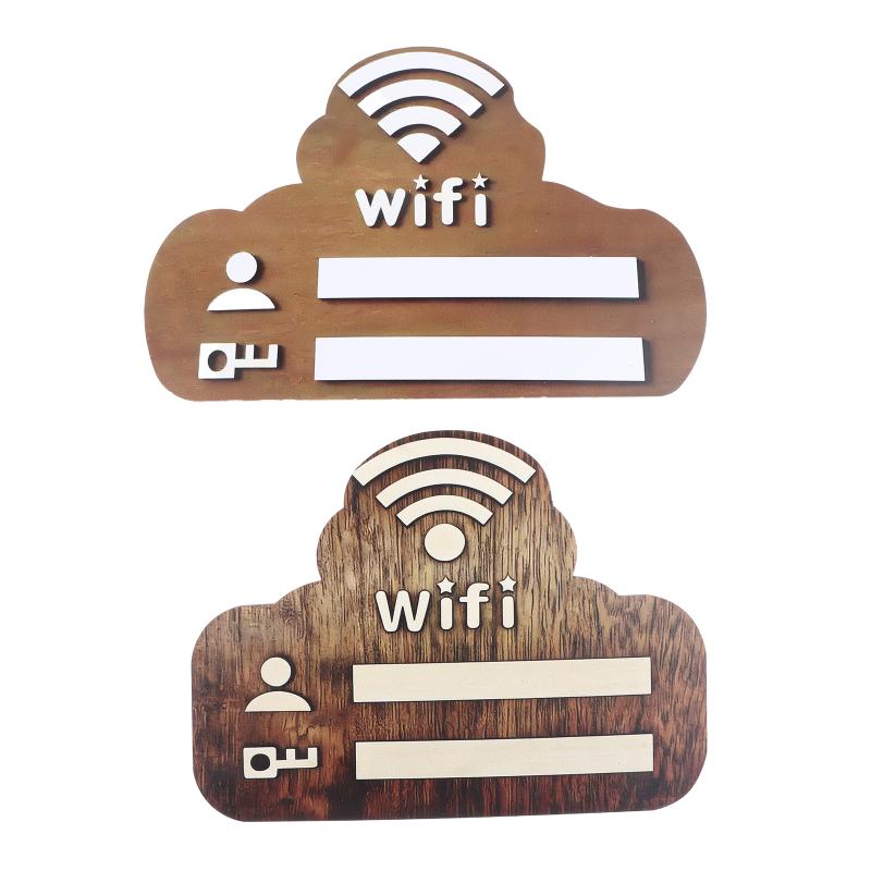 1Pc Rustic Wooden Wifi Password Sign Minimalist Durable Wall-Mounted Wireless Network Indicator Plaque Home Decoration